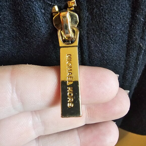 Micheal kors wool blend black belted coat size 18W - Picture 11 of 16